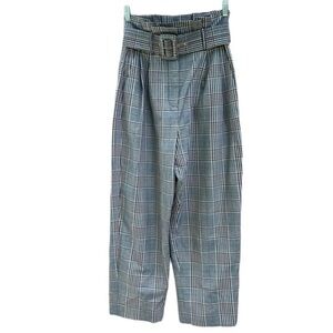 ZIMMERMAN Checkered Paperbag Waist Trousers Women’s Size 1 Hipster Luxury Preppy